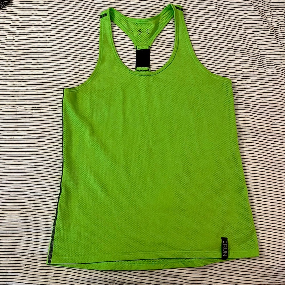 Neon Green Mesh Under Armour Tank Run